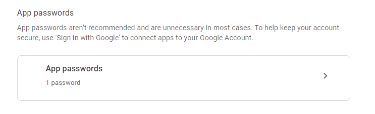 Google App Passwords
