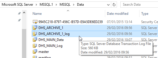 SQL Archive Files