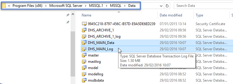 Database File Location
