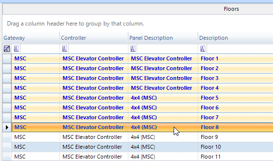 Select all the floors for the group