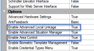 Area Control and Local Linkage Enable