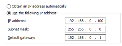 Host PC IP Settings