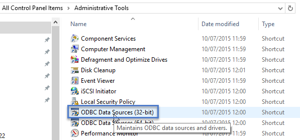Create ODBC Data Source