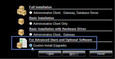 Custom Install Selection