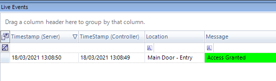 Access Granted Event - Entry