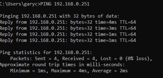 Controller Address PING